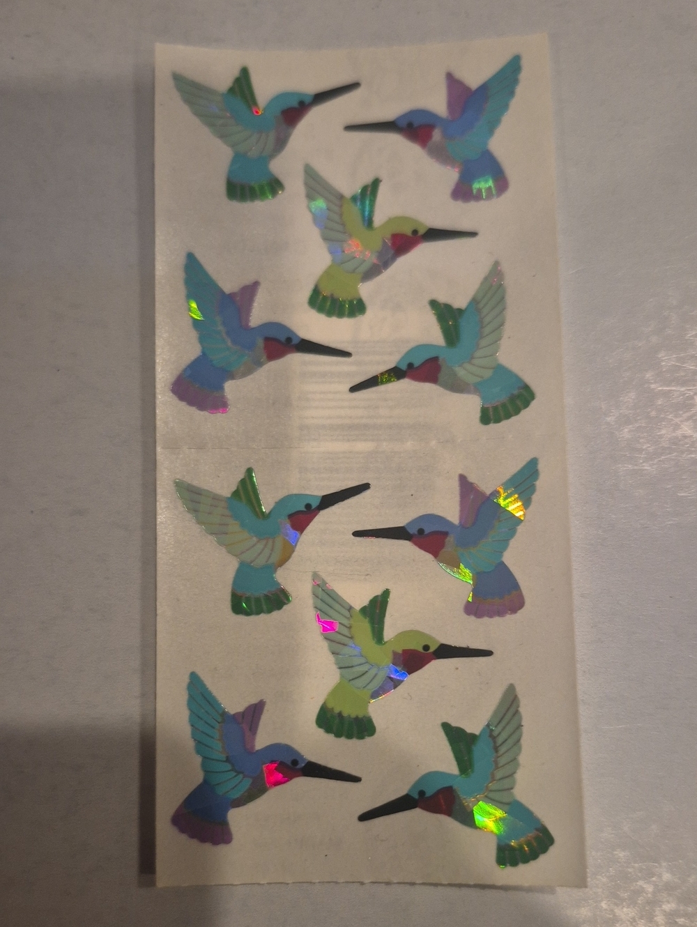 Holographic Hummingbird Sticker Sheet - Multicolor